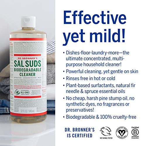 Producto de limpieza biodegradable Dr. Bronner's Sal Suds, 946 ml -