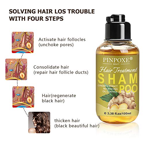 Profesional Champú, Repair Champú, Jengibre Champú, Hair Shampoo, para restaurar el cabello, Cabellos dañados y secos, Reduce la perdida de cabello y mantiene la densidad del cabello fino