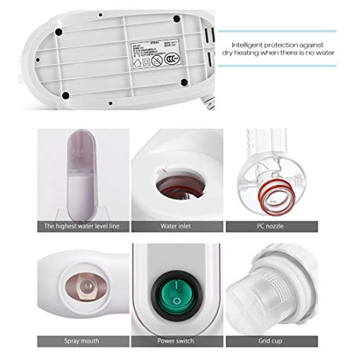 Profesional Vaporizador Facial Ozono de Vapor Facial Steamer para Repone la Nutrición y el Agua en la Cara, Profundamente Limpio Tez Juvenil