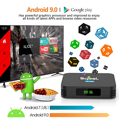 【Promoción】 Android TV Box - Bqeel Android 9.0 TV Box 【4GB+32GB】 con Mini Teclado Amlogic S905X3 64-bit Quad Core con Dual-WiFi 2.4GHz/5GHz,BT 4.0, 8K*4K UHD H.265, USB 3.0 Smart TV Box