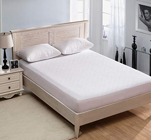 Protector de Colchón Impermeable para Cuna de Rizo Cubre Colchón Transpirable Blanco Funda Colchón (60x120x15cm)