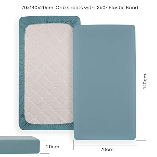 Protector de Colchón para Cuna 2 Piezas 70×140 cm Sábanas cuna Cubre Colchon Transpirable Colcha de Bebé Cubrecolchones Cubre Colchon de YOOFOSS