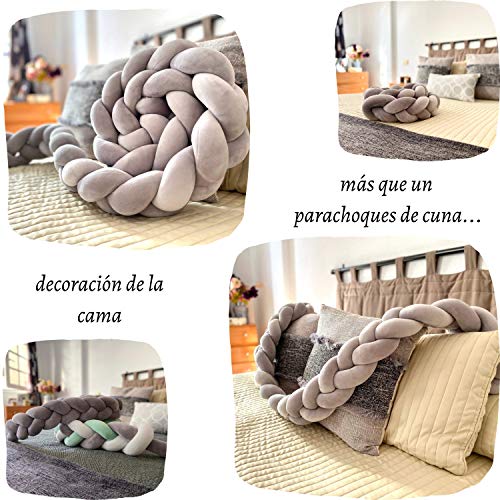 Protector de cuna Parachoques bebe Cojín cilíndrico Chichonera para proteger Bebe Reductor cuna Cojín Trenzado Nido bebe Cuna nido Decorar Cuna Hogar Nido colecho