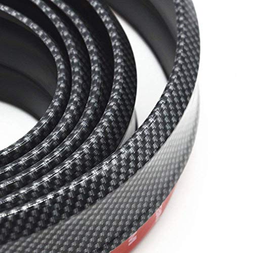 Protector de Parachoques, CompraFun Coche Alerón Labio Delantero Carbono Fibra 2.5M Universal Protector Pegatina de Parachoques Lip Bumper Falda de Coche Fuerte Pegajoso (Negro+Plata)