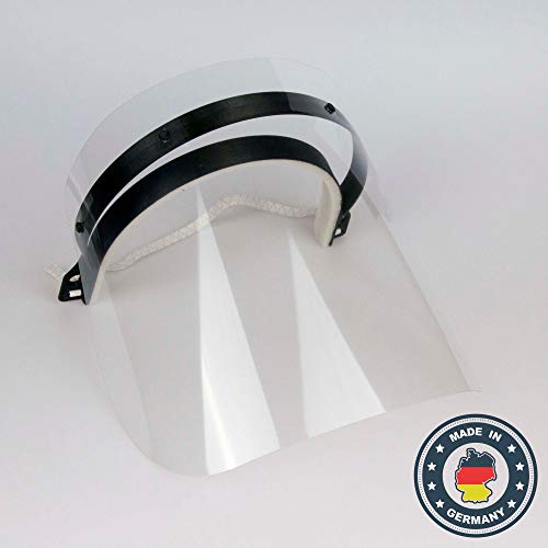 Protector facial de plástico. 1 soporte con 3 láminas de recambio. Máscara de protección facial con visera 2001-11