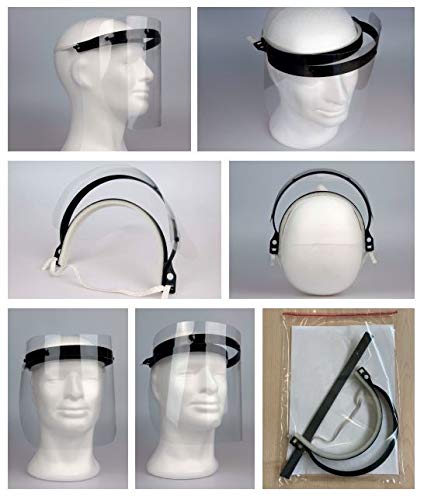 Protector facial de plástico. 1 soporte con 3 láminas de recambio. Máscara de protección facial con visera 2001-11