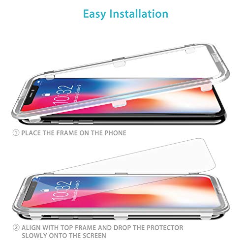 Protector Pantalla iPhone XS/X Syncwire - [Pack de 3, Diseño de Protección Total Compatible con Face ID] Cristal Templado HD con Dureza 9H para iPhone X/XS/10/10S [Anti-Burbujas, Fácil Instalación]