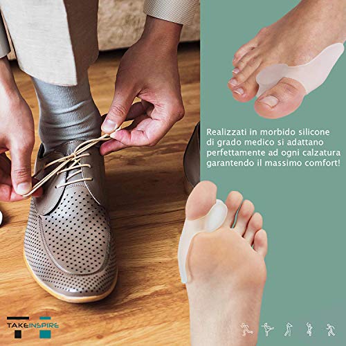 Protector para dedo del pie Valgus de 2ª generación, separador y corrector de silicona blanda, protección contra el dolor, espaciador para enderezar el dedo, protector de soporte para hombre/mujer