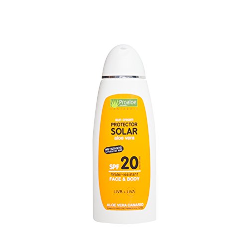 Protector Solar con Aloe Vera y Açaí. SPF 20. Protección Solar para Cara y Cuerpo. 200ml.