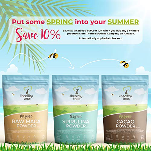 Proteína de Suero de Leche Orgánico en Polvo (600 g) - Sin Sabor y Alto en BCAA con 15g Cucharada Gratis - 80% Proteína Whey Pura de Vacas Alimentadas por Hierba de TheHealthyTree Company