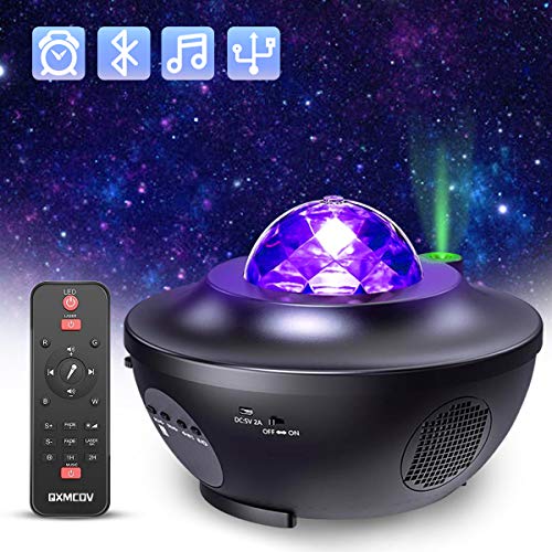 Proyector de Luz Estrellas Galaxia, Lámpara Giratorio de Mesa Infantil con 21 Modos & Control Remoto & Temporizador & Altavoz & Bluetooth, Luz bebé nocturna, Luces Decorativas Habitacion Fiesta
