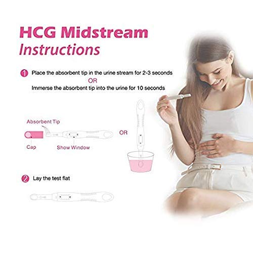 Prueba de embarazo Prueba de orina de HCG para detección temprana fácil y rápida: prueba de embarazo confiable Juego de 5 prueba temprana: resultado en 5 minutos Detección temprana de embarazos