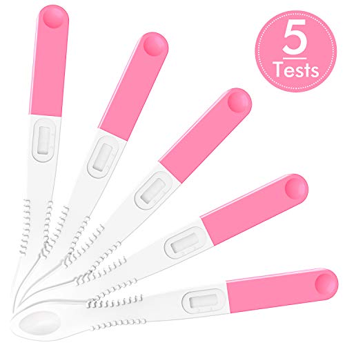 Prueba de embarazo Prueba de orina de HCG para detección temprana fácil y rápida: prueba de embarazo confiable Juego de 5 prueba temprana: resultado en 5 minutos Detección temprana de embarazos
