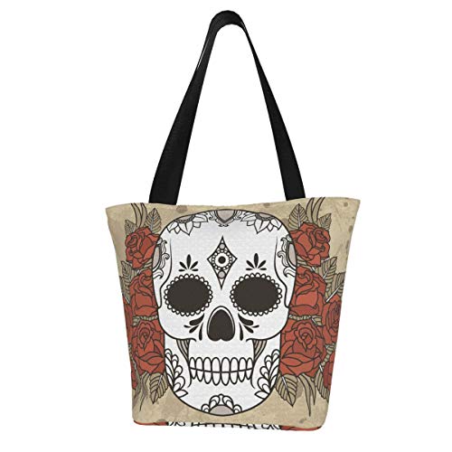 Prv0o Oklahoma Flag Women'S - Bolsa de deporte para crossbody, Negro (Mexican Sugar Skull Roses), Talla única