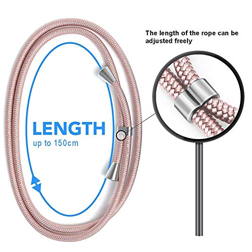 Ptny Case Funda Colgante movil con Cuerda para Colgar Samsung Galaxy A5 2017 Carcasa Correa Transparente de TPU con Cordon para Llevar en el Cuello con Ajustable Collar Cadena Cordón en Oro Rosa