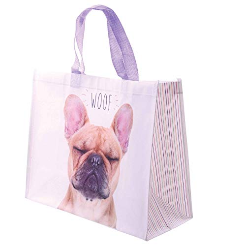 PUCKATOR Bolsa de la compra de Bulldog francés (33 x 40 x 16,5 cm)