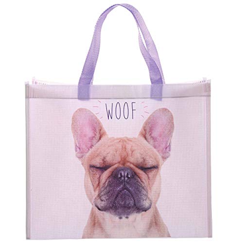 PUCKATOR Bolsa de la compra de Bulldog francés (33 x 40 x 16,5 cm)