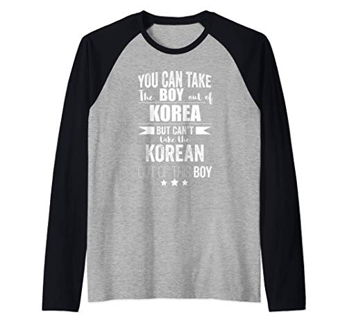 Puede sacar al niño de Corea Orgullo coreano orgulloso Camiseta Manga Raglan