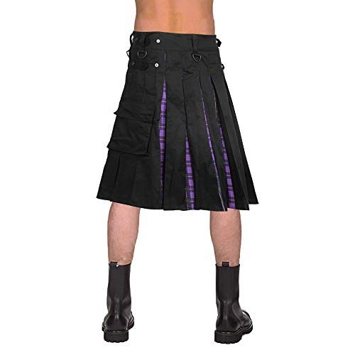 Puimentiua Falda Escocesa para Hombre Kilt Tradicional Escocés de Cuadros Escoceses