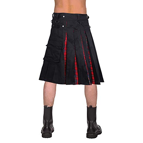 Puimentiua Falda Escocesa para Hombre Kilt Tradicional Escocés de Cuadros Escoceses