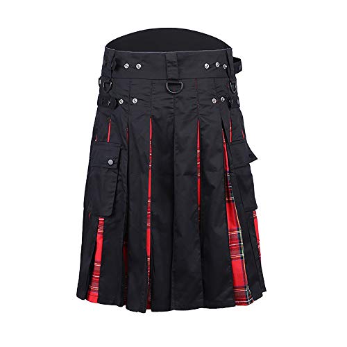 Puimentiua Falda Escocesa para Hombre Kilt Tradicional Escocés de Cuadros Escoceses