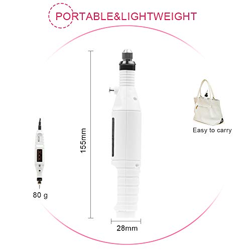 Pulidor De Uñas Electric Profesional Manicura, YZPUSI Pulidor Taladro Nail Pulidora Torno Nail Art File Drill 6 Sets, La Forma De La Pluma Para Uña Pen