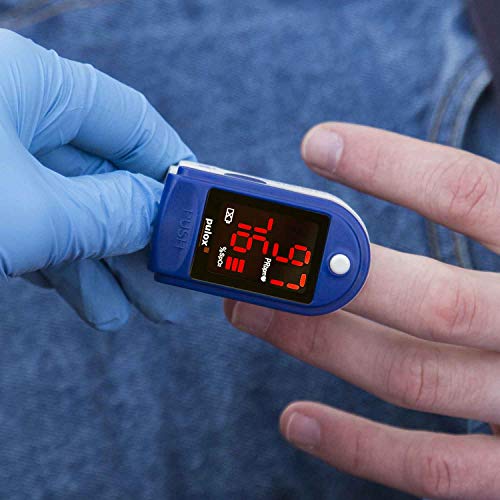 Pulox PO-100 - Oxímetro, pantalla LCD, incluye accesorios, color negro