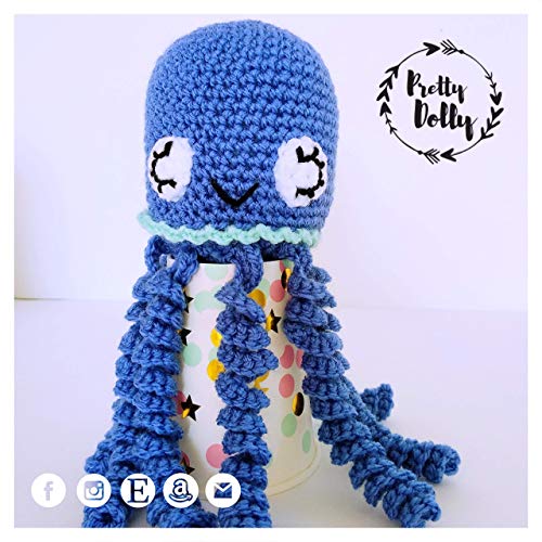 PULPO AMIGURUMI DE GANCHILLO PARA BEBÉ- MUÑECO DE CROCHET PARA RECIÉN NACIDO- REGALO PARA BABYSHOWER- PRETTY DOLLY