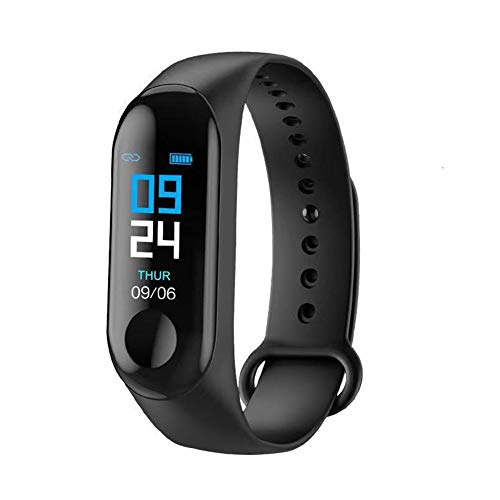 Pulsera Actividad Monitores de Sueño Impermeable Reloj Inteligente Pantalla Pulsómetro Fitness Tracker Smartwatch con Cronómetros para ios Android Negro