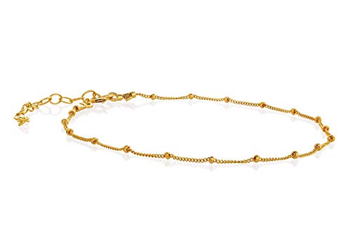 Pulsera de cadena satelital rellena de oro Longitud fina de capas delgadas delicadas 15 cm + extensi?n