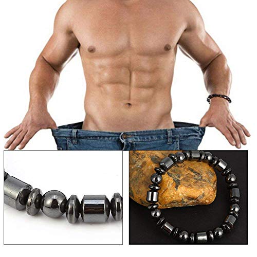 Pulsera magnética, unisex elegante pérdida de peso pulsera de piedra negro pulsera de atención médica mujeres hombres regalos para padres amigos