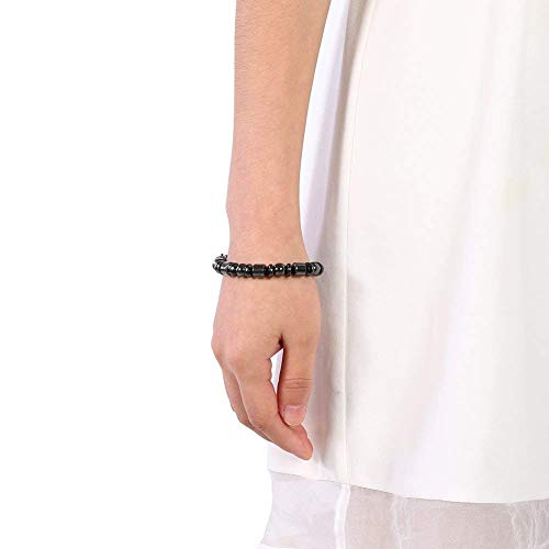 Pulsera magnética, unisex elegante pérdida de peso pulsera de piedra negro pulsera de atención médica mujeres hombres regalos para padres amigos