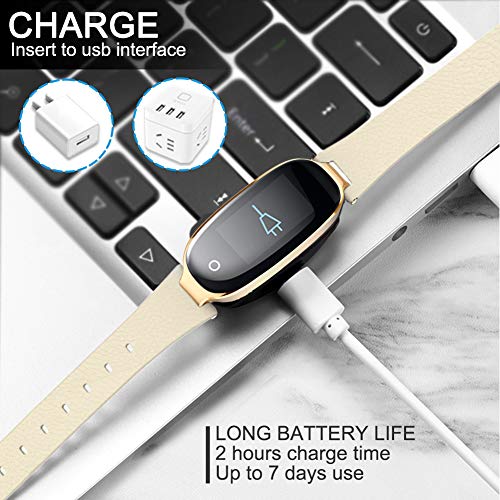 Pulsera Monitor de Actividad Pulsómetro y Podómetro para Mujeres Impermeable IP67, con Bluetooth Contador de Pasos y Monitor de Sueño para Smartphones con Android e iOS: iPhone, Samsung de WOWGO