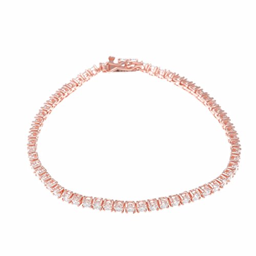 Pulsera Mujer Salvatore Plata IP Rosé Circonitas Medida 18 cm