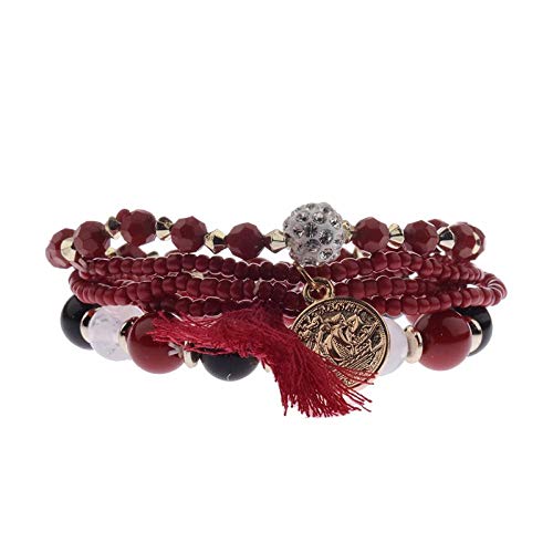Pulsera Pulsera para Mujer De Estilo Bohemio Set Top Beads De Plástico   Moda Chakra Yoga Meditación para Mujeres Lady 2