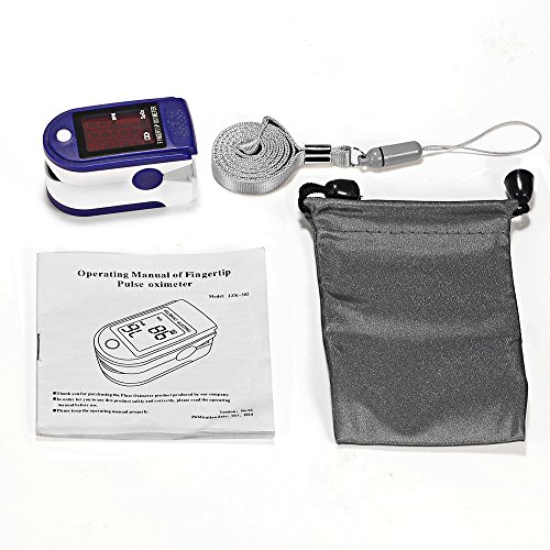 Pulsómetro Digital Oxímetro de Pulso Pulsioxímetro de Dedo con Pantalla LED, Monitor de Frecuencia Cardíaca y Medidor de Oxígeno en Sangre SpO2 para Hogar y Profesional, Adultos y Niños, Uso Deportivo