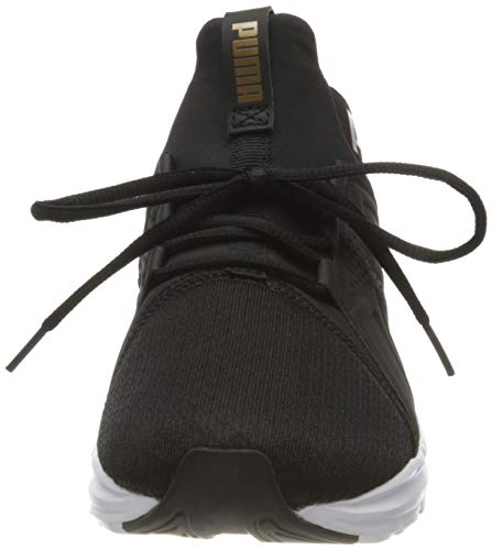 PUMA Enzo Edge Mesh WN'S, Zapatillas para Correr de Carretera para Mujer, Negro Black/Gold, 38.5 EU