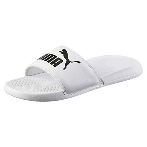 PUMA Popcat, Sandalias deslizantes Unisex Adulto, Blanco White Black, 40.5 EU