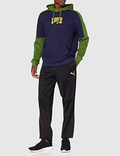 PUMA Rebel Block Hoody FL Sudadera, Hombre, Peacoat, M