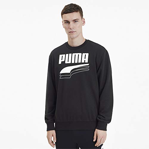 PUMA Rebel Bold Crew TR Sudadera, Hombre, Black, L