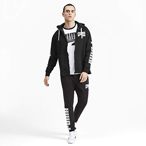 PUMA Rebel Bold FZ Hoody FL Sudadera, Hombre, Black, M