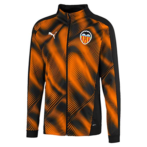 Puma Valencia CF Stadium Jacket Chaqueta De Entrenamiento, Hombre, Negro Black-Vibrant Orange, S