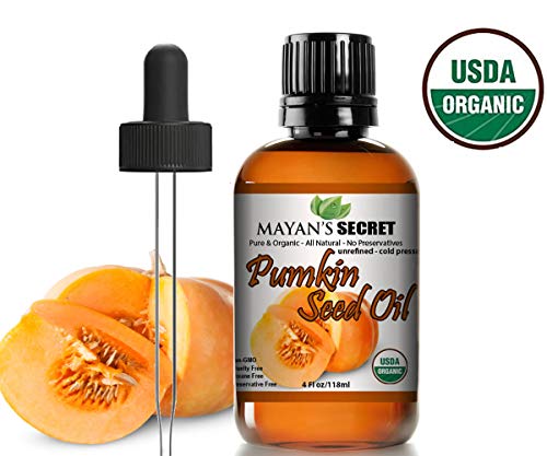 Pumpkin Seed Oil USDA Certified Organic Cold Pressed Virgin, Natural Moisturizer for Dry Hair Rough Skin and Nails