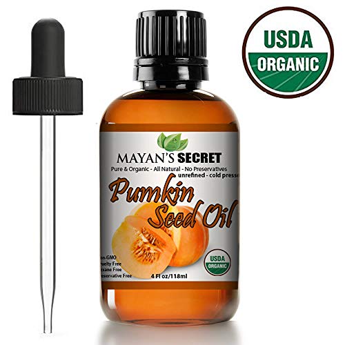 Pumpkin Seed Oil USDA Certified Organic Cold Pressed Virgin, Natural Moisturizer for Dry Hair Rough Skin and Nails