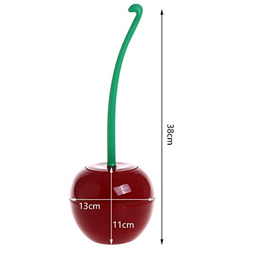 PUMYPOREITY Juego de escobilla de Inodoro y Soporte con Forma de Cerezo de plástico Premium Redondo para baño, Soporte Duradero con cerdas de Limpieza Profunda