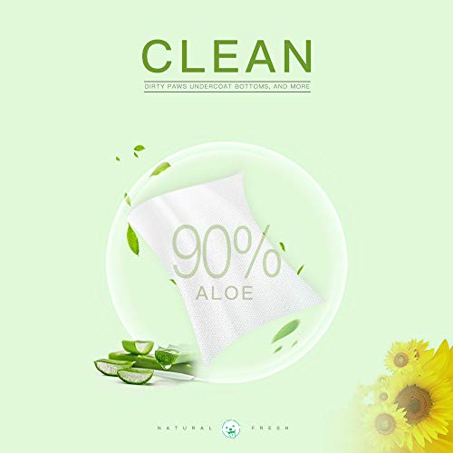 PUPMATE Pañitos Perros y Gatos, pañitos Extra húmedos y Gruesos para Limpiar cachorritos, Incluye 100 pañitos Frescos desodorizantes e hipoalergénicos con - (Aloe Vera)