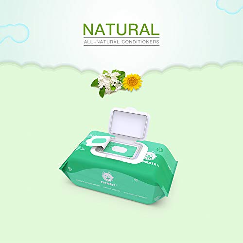 PUPMATE Pañitos Perros y Gatos, pañitos Extra húmedos y Gruesos para Limpiar cachorritos, Incluye 100 pañitos Frescos desodorizantes e hipoalergénicos con - (Aloe Vera)