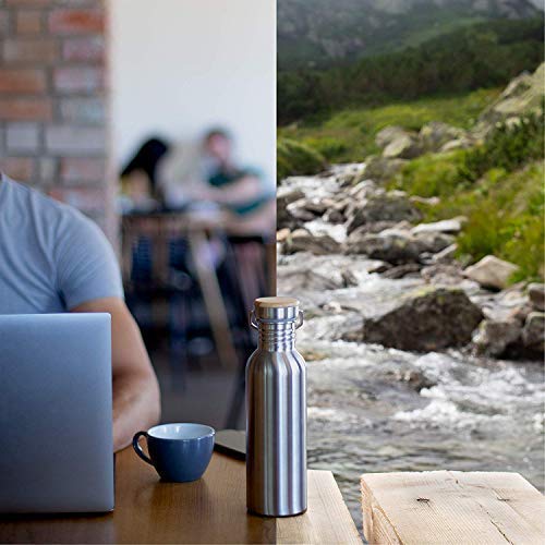 Pure Design Botella Térmica 500ml de Agua sin BPA, también 350 ml, 750 ml y 1 litro, Sin Logos, 110% Garantia de por Vida