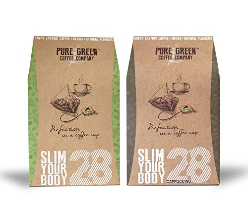 Pure Green Skinny Coffee - Programa de detoxificación-28 días. Ayuda con pérdida de peso y quema de grasa. Supresor natural de apetito. Resultados visibles rápidos. Bebida energética antes de entrenar