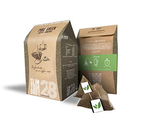 Pure Green Skinny Coffee - Programa de detoxificación-28 días. Ayuda con pérdida de peso y quema de grasa. Supresor natural de apetito. Resultados visibles rápidos. Bebida energética antes de entrenar